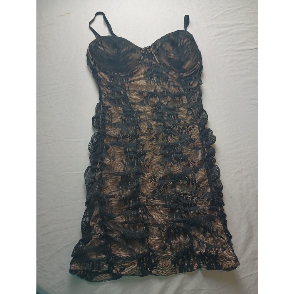 Blashe Mini Dress Ruched Tulle Size‎ Medium Cups Front Goth Witchy Grunge Fairy